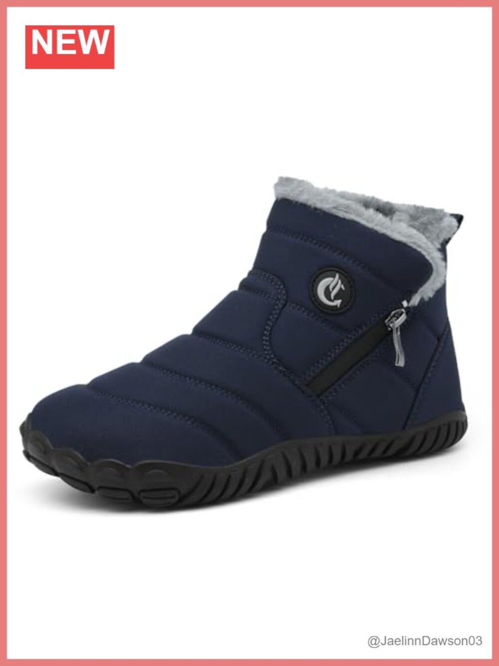 Fur Lined Snow Boots Water Resistant Zip Ankle Winter Booties